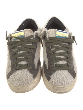 P448 Shearling Leather Trim Embellishment Sneakers