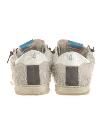 P448 Shearling Leather Trim Embellishment Sneakers