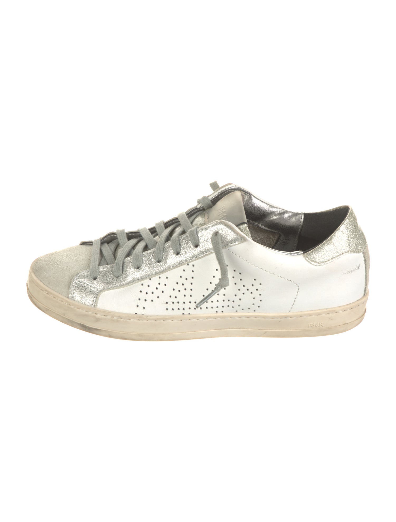 P448 Leather Colorblock Pattern Sneakers