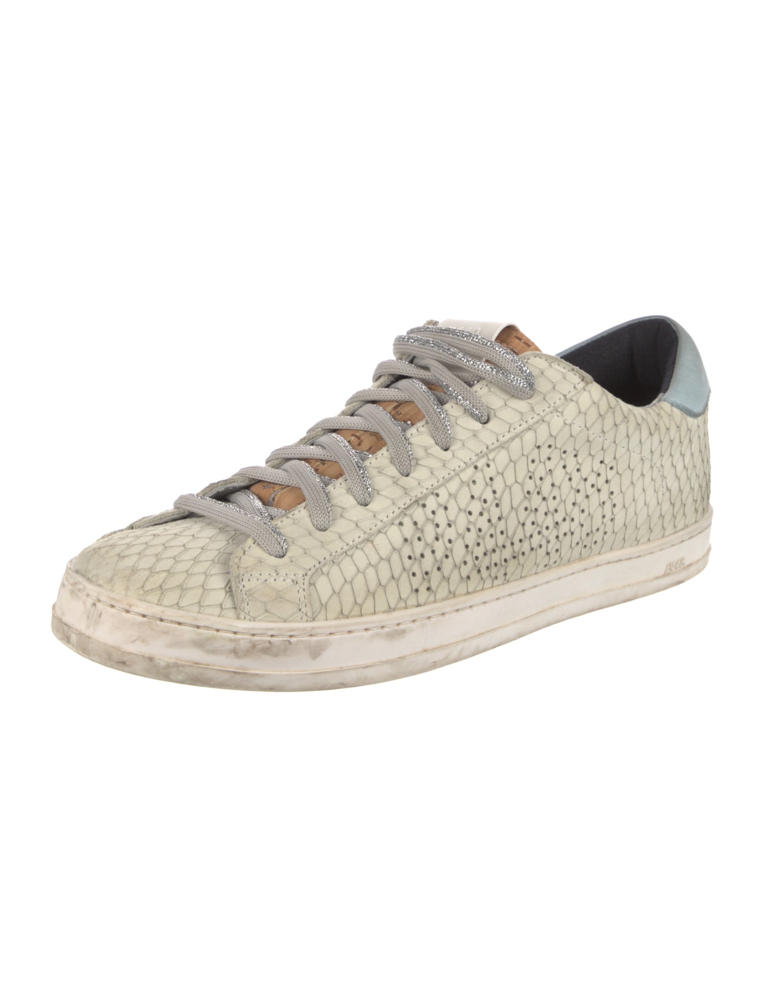 P448 Leather Colorblock Pattern Sneakers