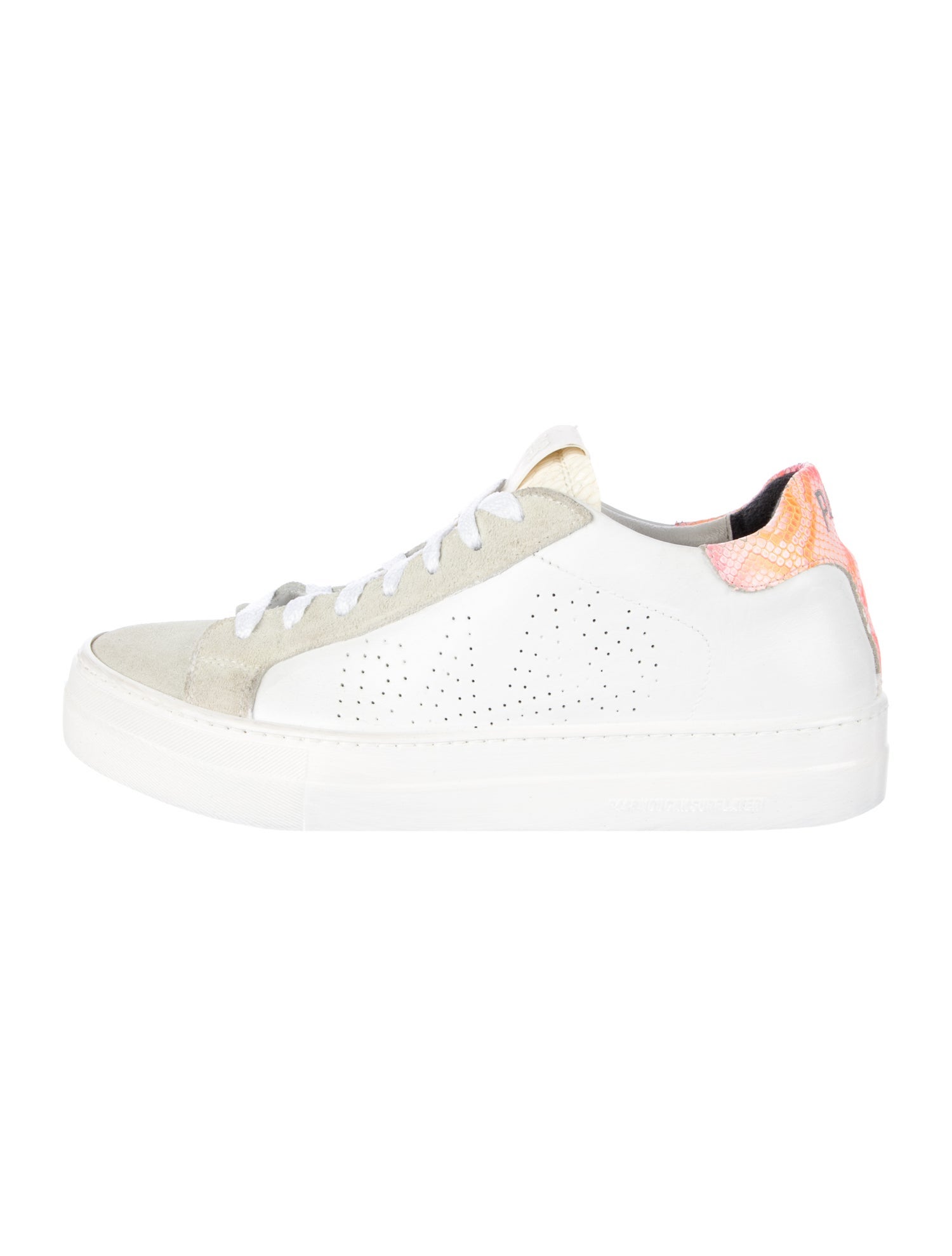P448 Leather Colorblock Pattern Sneakers