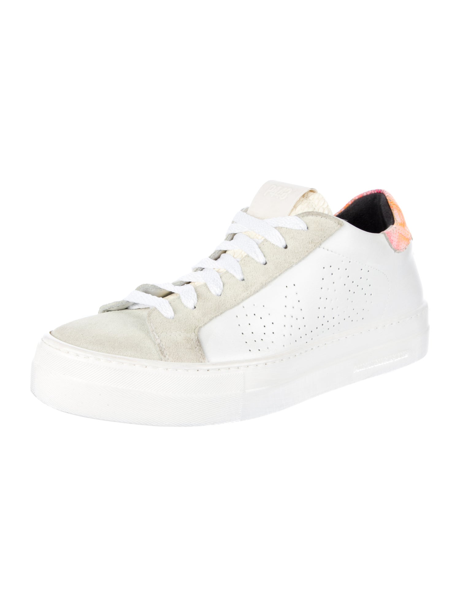 P448 Leather Colorblock Pattern Sneakers