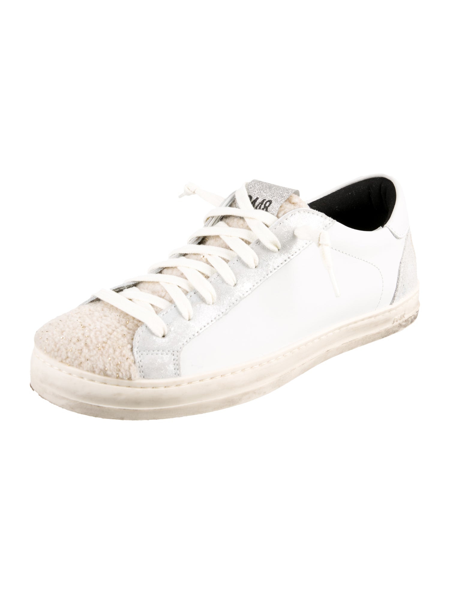 P448 Leather Colorblock Pattern Sneakers