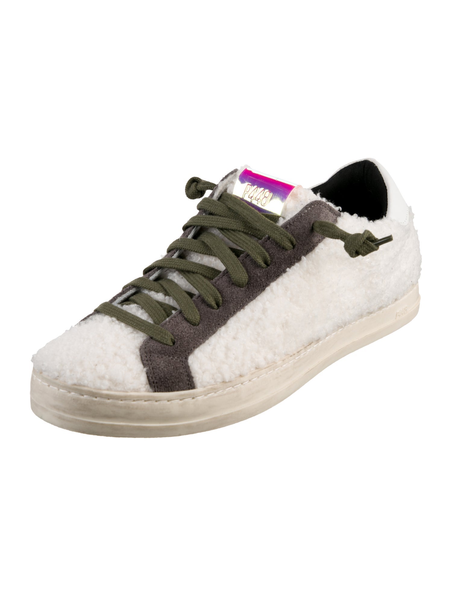 P448 Shearling Colorblock Pattern Sneakers
