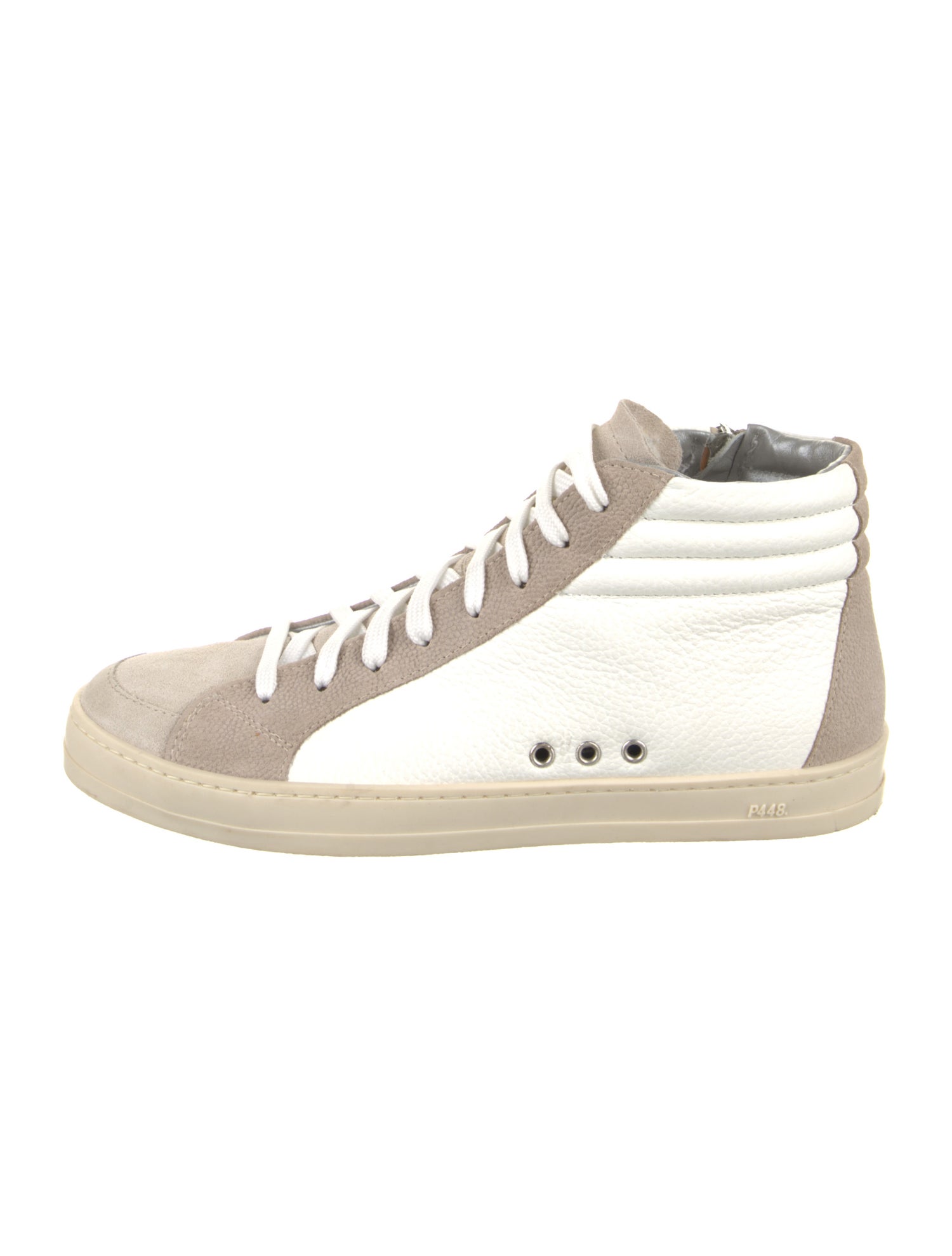 P448 Leather Colorblock Pattern Sneakers