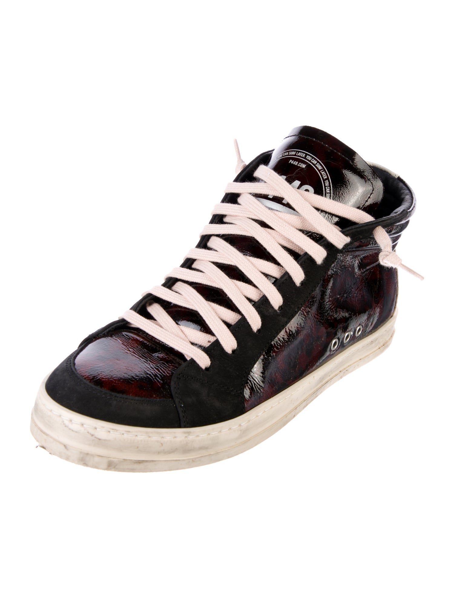 P448 Patent Leather Animal Print Sneakers
