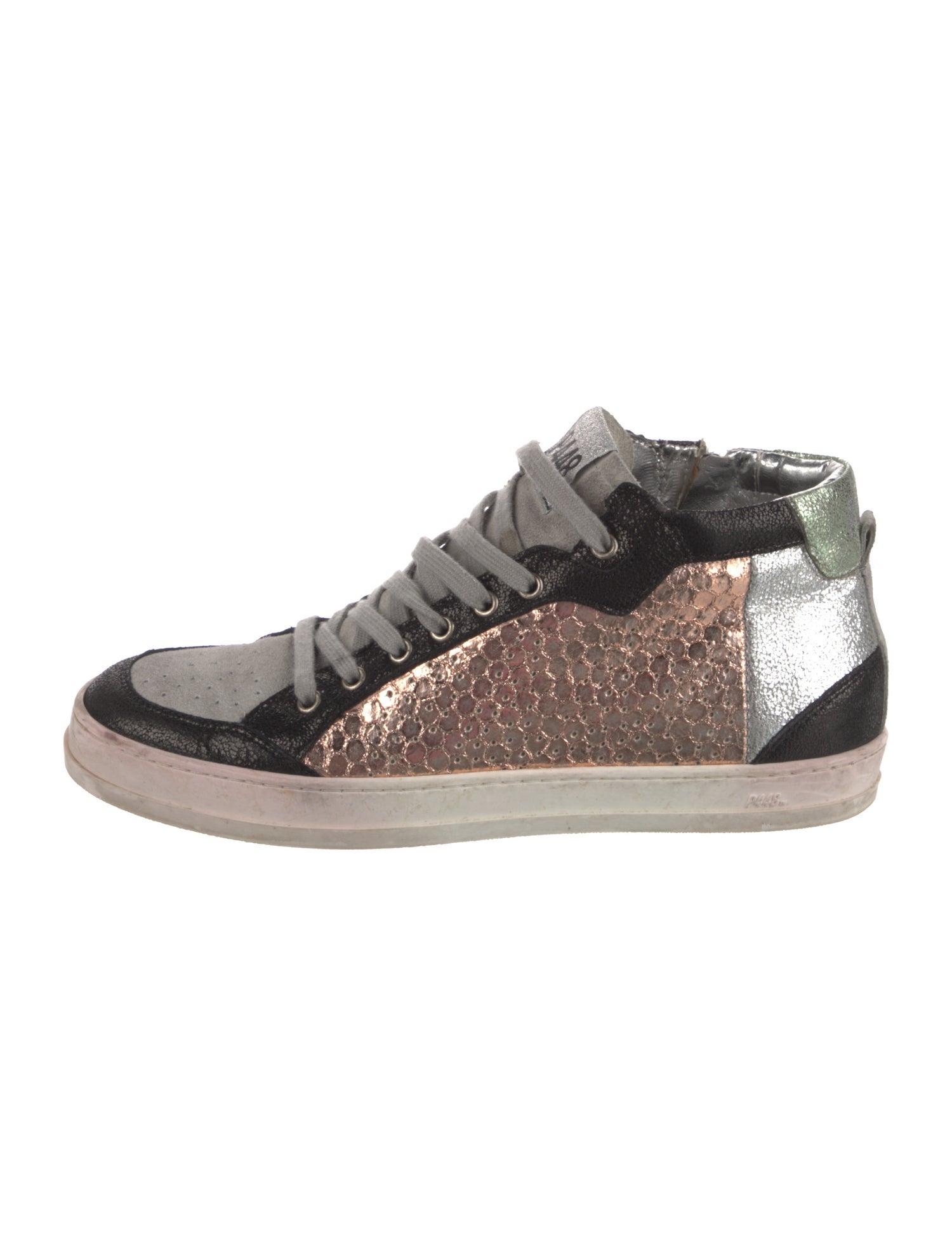 P448 Leather Colorblock Pattern Sneakers