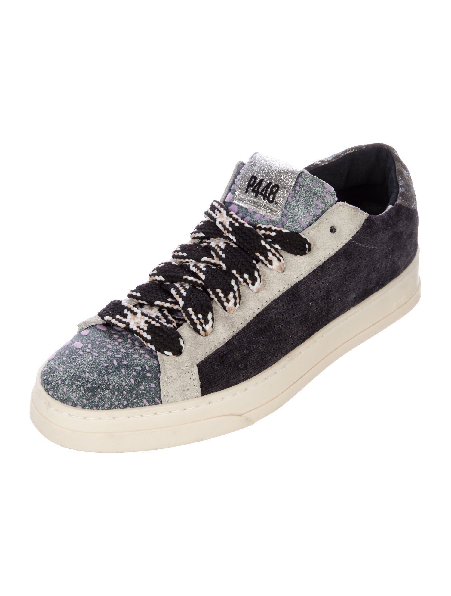 P448 Suede Colorblock Pattern Sneakers