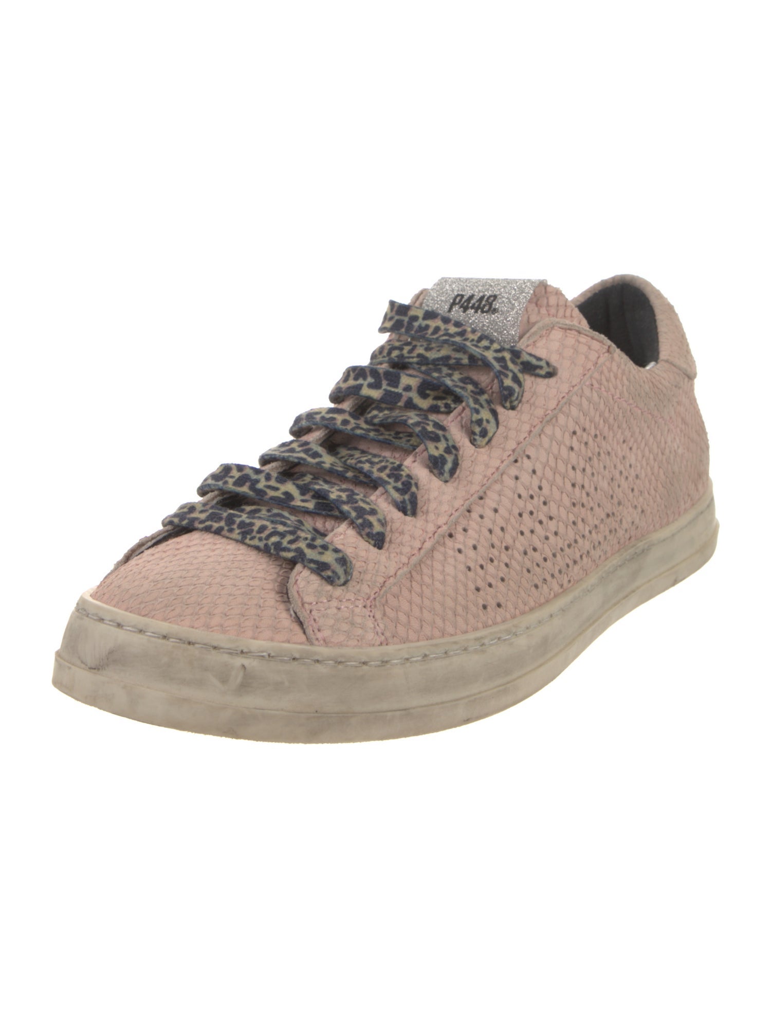 P448 Leather Glitter Accents Sneakers