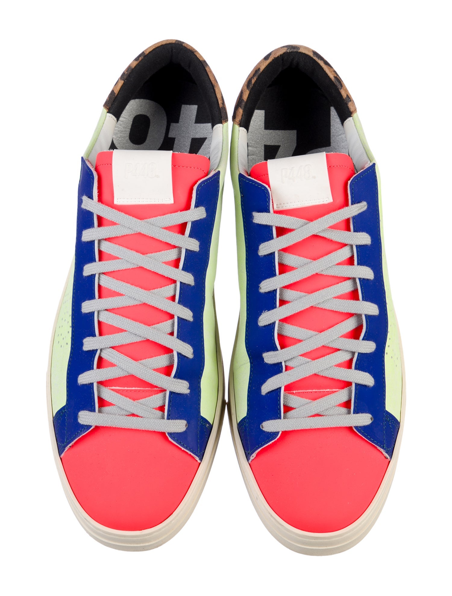 P448 Suede Colorblock Pattern Sneakers