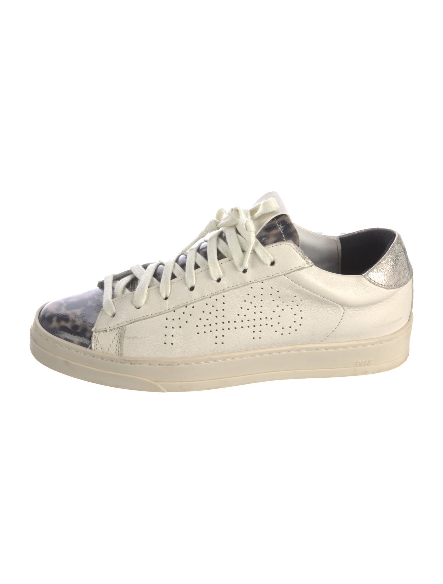 P448 Leather Colorblock Pattern Sneakers