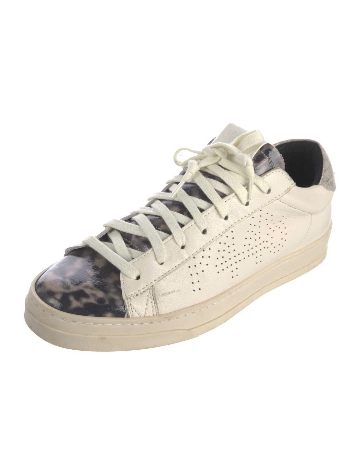 P448 Leather Colorblock Pattern Sneakers