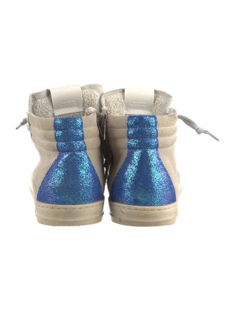 P448 Leather Colorblock Pattern Sneakers