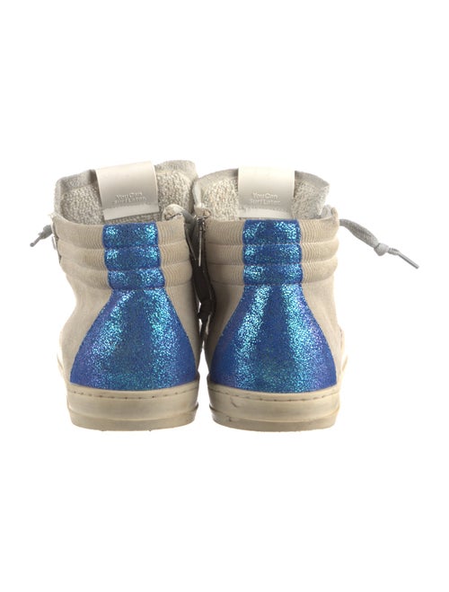 P448 Leather Colorblock Pattern Sneakers