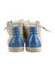 P448 Leather Colorblock Pattern Sneakers