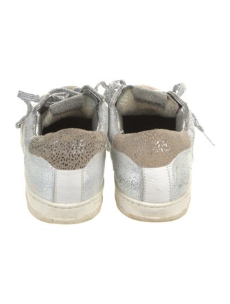 P448 Leather Colorblock Pattern Sneakers