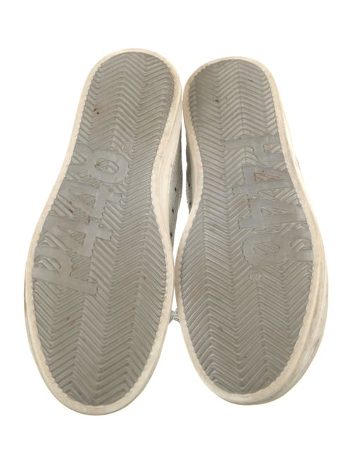 P448 Leather Colorblock Pattern Sneakers