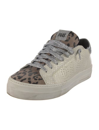 P448 Leather Animal Print Sneakers