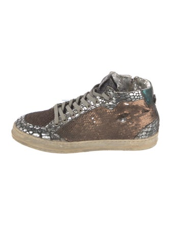 P448 Sequins Printed Wedge Sneakers