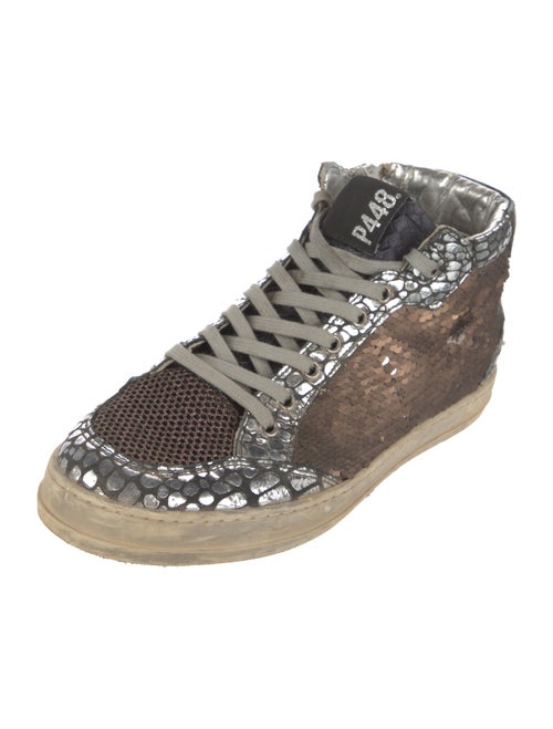 P448 Sequins Printed Wedge Sneakers