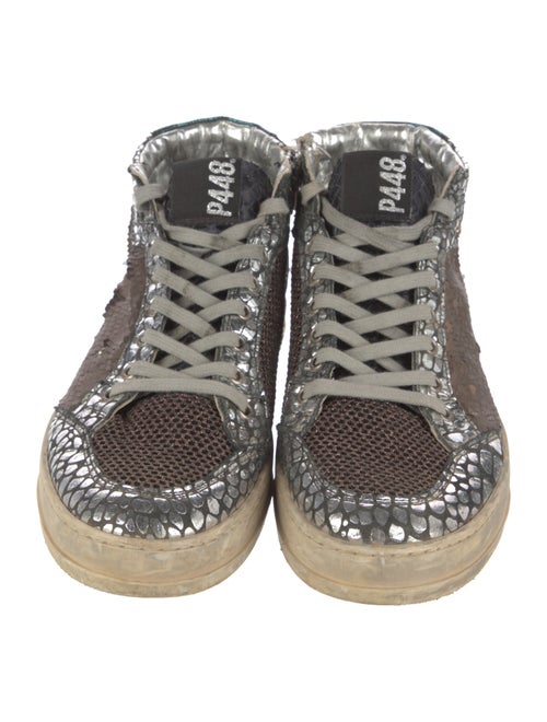 P448 Sequins Printed Wedge Sneakers