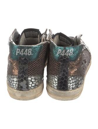 P448 Sequins Printed Wedge Sneakers