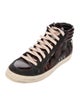 P448 Leather Colorblock Pattern Sneakers