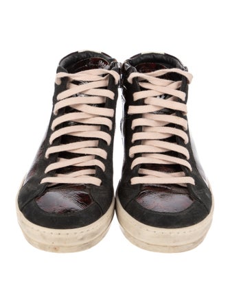 P448 Leather Colorblock Pattern Sneakers