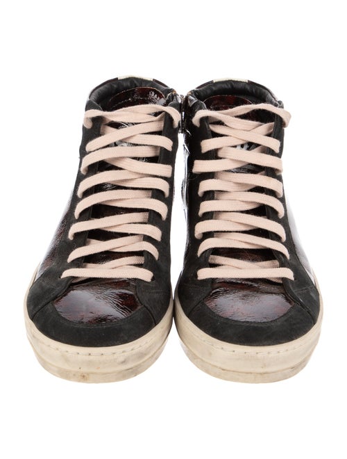 P448 Leather Colorblock Pattern Sneakers
