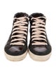 P448 Leather Colorblock Pattern Sneakers