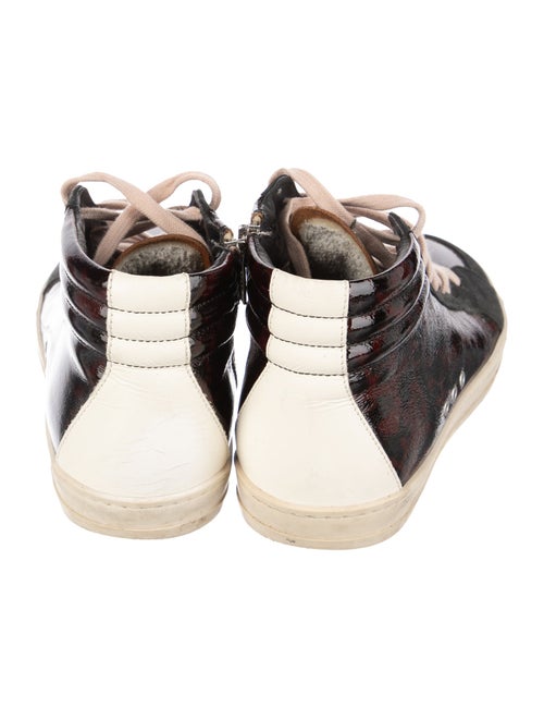 P448 Leather Colorblock Pattern Sneakers