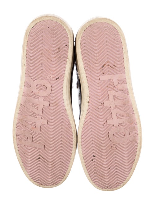 P448 Leather Colorblock Pattern Sneakers