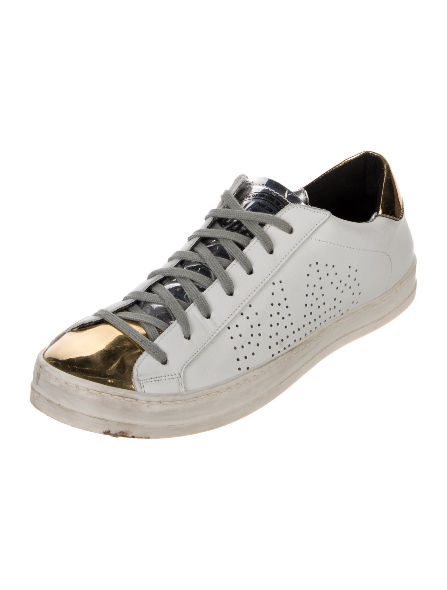 P448 Leather Lasercut Accents Sneakers