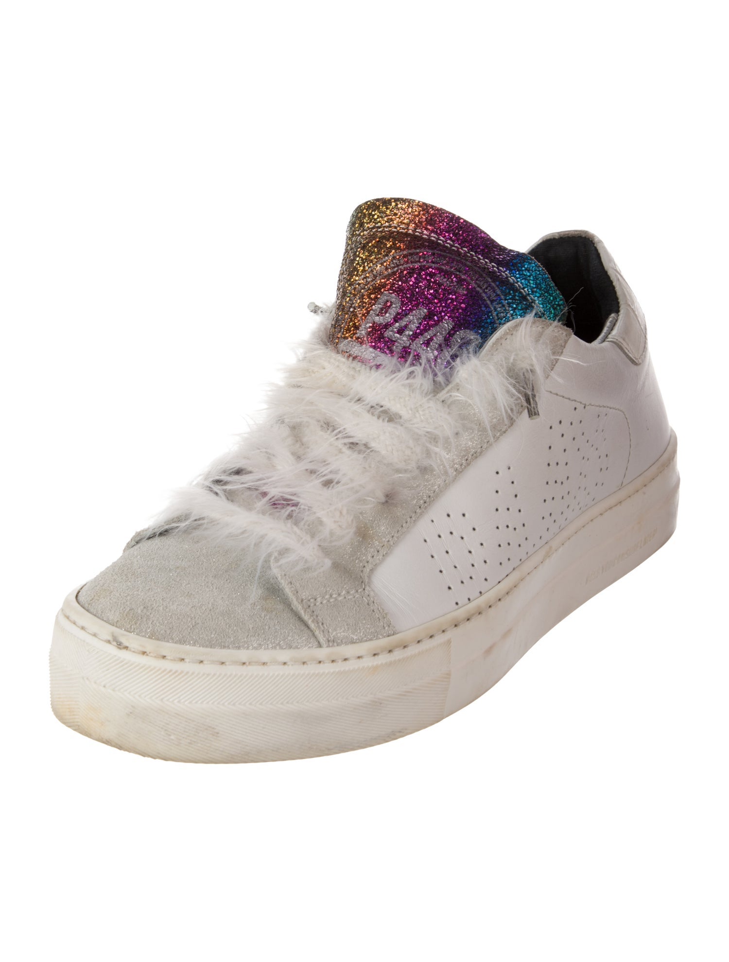 P448 Leather Glitter Accents Sneakers