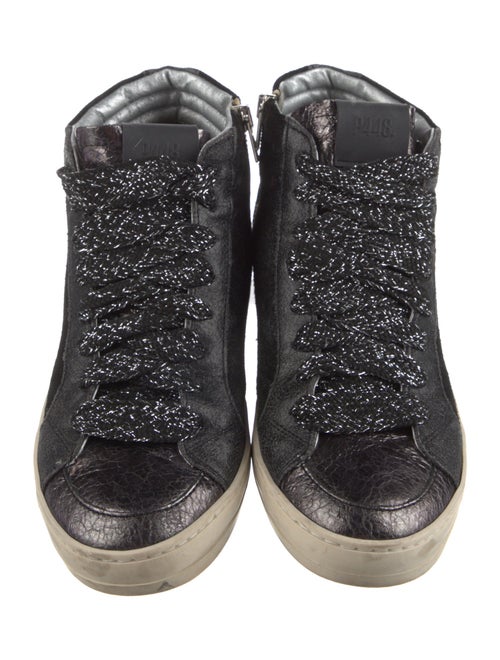 P448 Suede Colorblock Pattern Sneakers