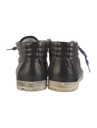 P448 Leather Colorblock Pattern Sneakers