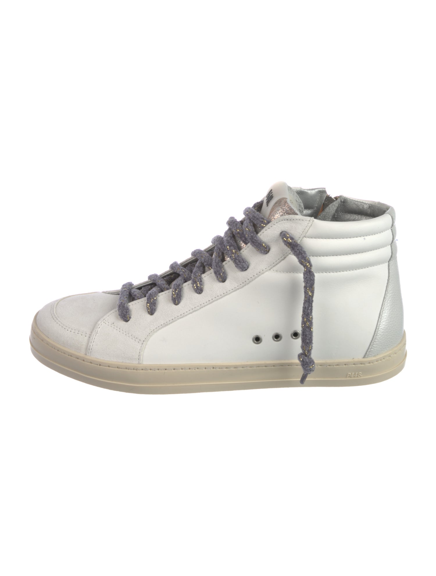 P448 Leather Colorblock Pattern Sneakers