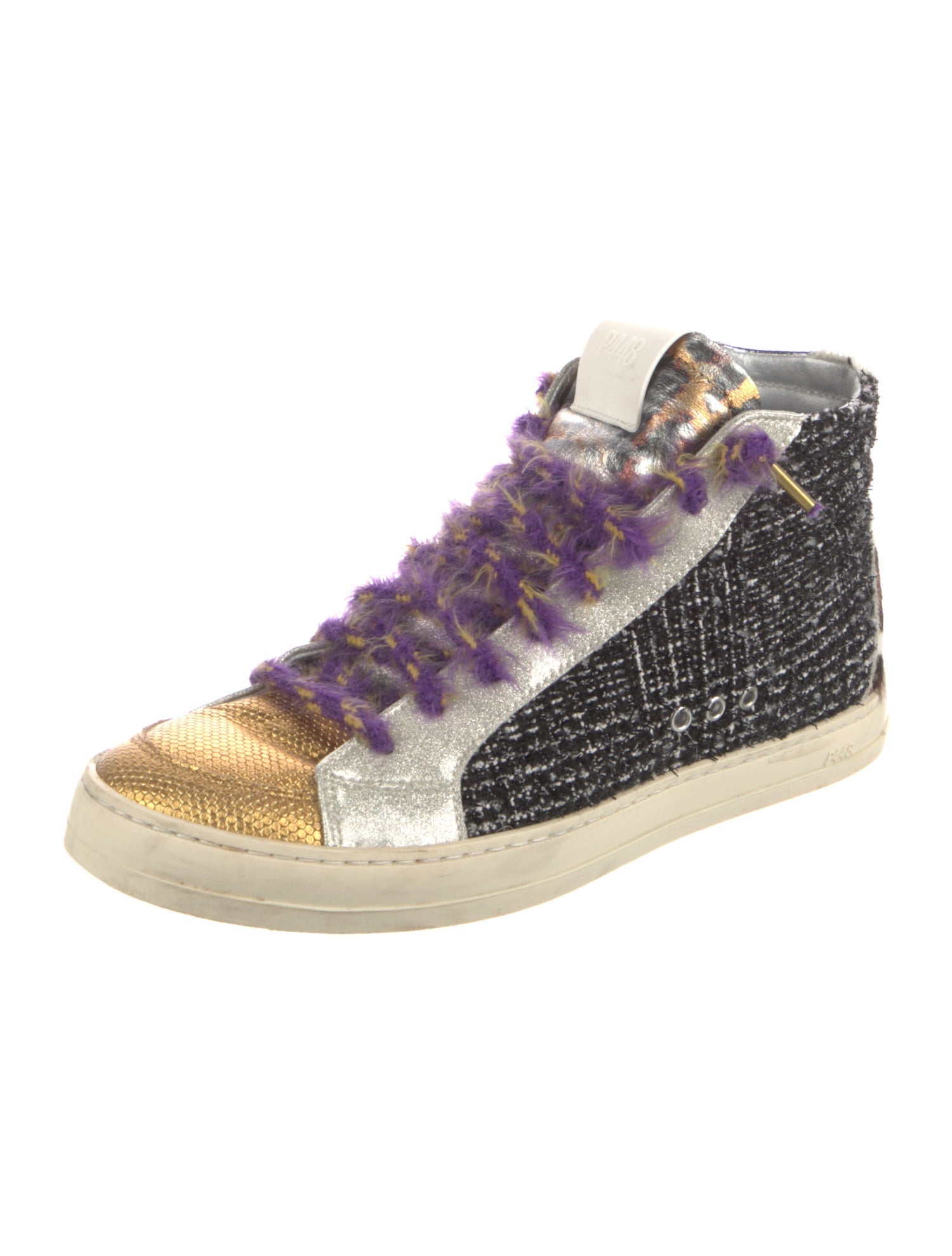 P448 Leather Tweed Pattern Sneakers