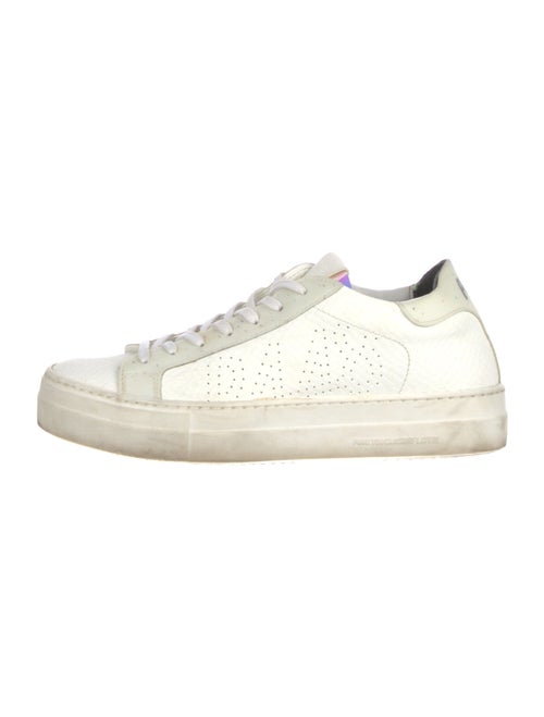 P448 Leather Colorblock Pattern Sneakers