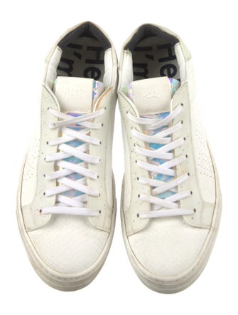 P448 Leather Colorblock Pattern Sneakers