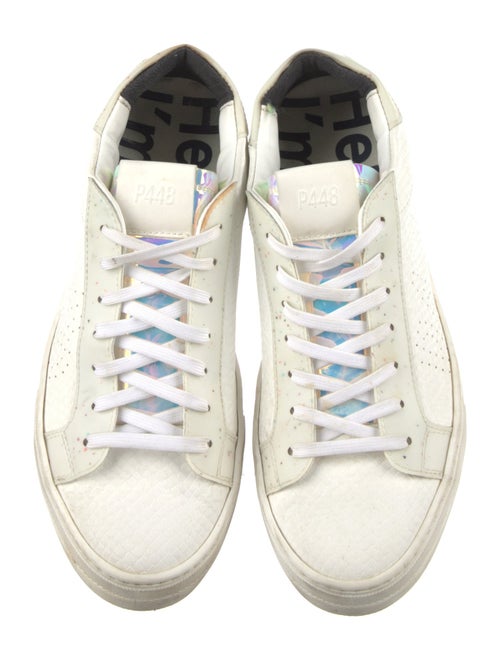 P448 Leather Colorblock Pattern Sneakers