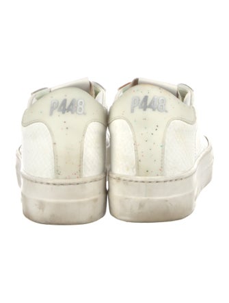 P448 Leather Colorblock Pattern Sneakers