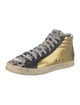 P448 Leather Colorblock Pattern Sneakers