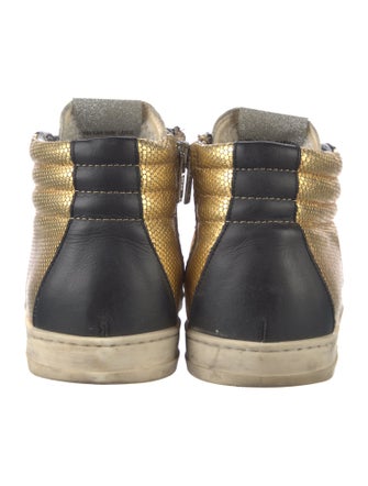 P448 Leather Colorblock Pattern Sneakers