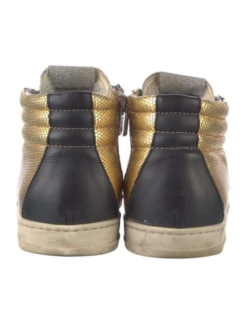 P448 Leather Colorblock Pattern Sneakers