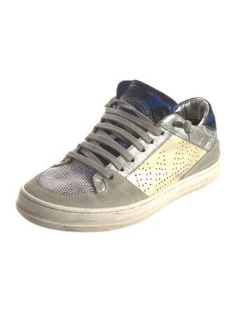 P448 Leather Colorblock Pattern Sneakers