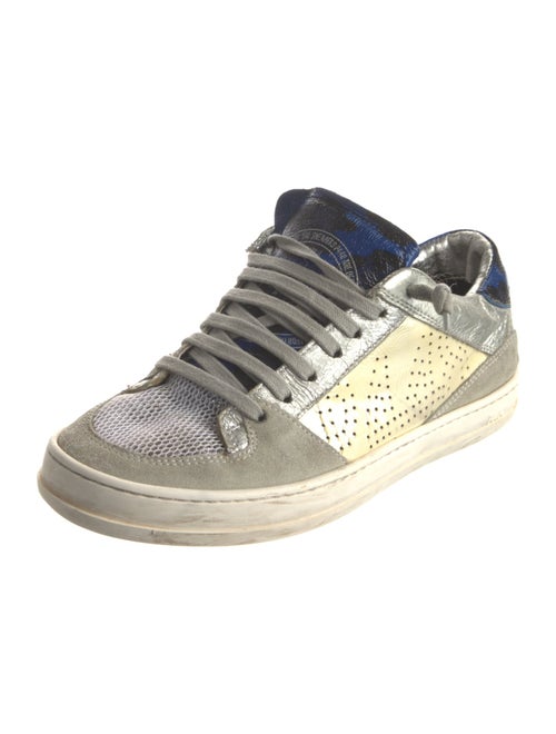 P448 Leather Colorblock Pattern Sneakers