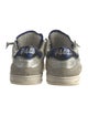 P448 Leather Colorblock Pattern Sneakers