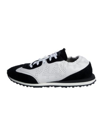 P448 Leather Colorblock Pattern Sneakers
