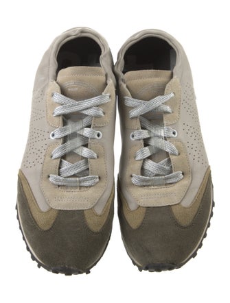 P448 Leather Colorblock Pattern Sneakers